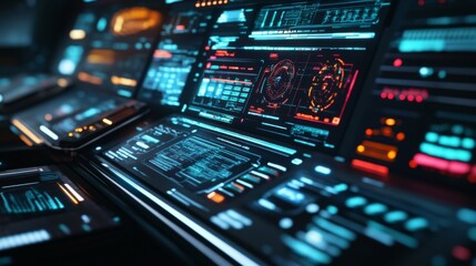 Fototapeta premium Futuristic Technology Control Panel Interface Display