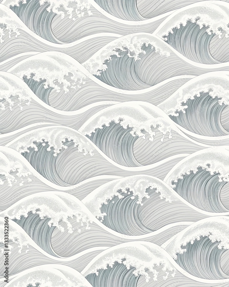 Poster a wave with a blue and white color scheme