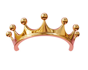 Luxurious Golden Crown with Elegant Design On Isolated White Background