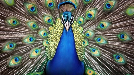 Obraz premium Enchanted peacock with feather patterns resembling galaxies, cosmic elegance, Watercolor style