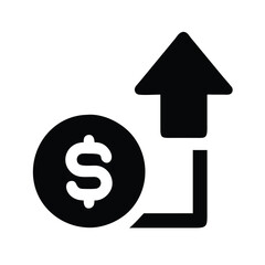 Financial Growth Icon – Money Increase, Profit Rise, and Investment Success Symbol