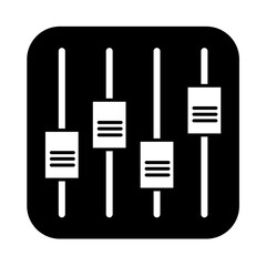 Mastering The Perfect Sound A Sleek Equalizer Graphic With Four Adjustable Levels In A Bold Black And White Design Isolated on Transparent Background