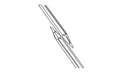 continuous line of two pencils illustration