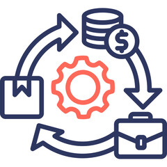 Business Model line color icon