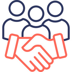 Customer Relationship line color icon