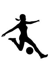 サッカー選手 女性 フットボール シルエット