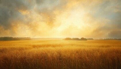 Golden Wheat Field at Sunset