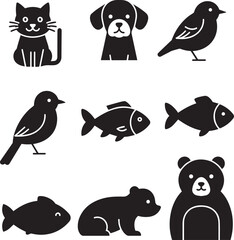 Animal pets icon set
