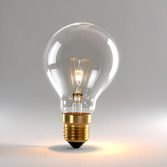 Classic lightbulb Character 3D Rendered on White background.