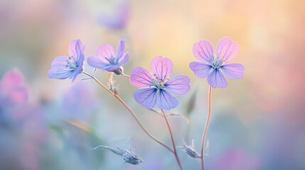 Soft Lilac Flowers in Bloom Against Gentle Spring Light