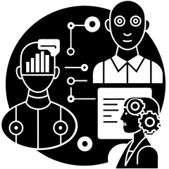 Modern Artificial Intelligence Symbols for Digital and Tech Projects