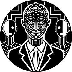 Modern Artificial Intelligence Symbols for Digital and Tech Projects