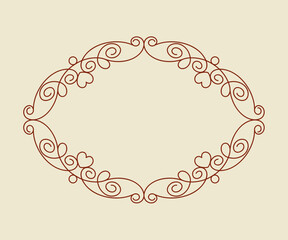 1020.eps round frame with floral ornament