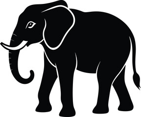 Elephant Silhouette Vector Design, Elephant Icon