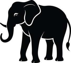 Fototapeta premium Elephant Silhouette Vector Design, Elephant Icon