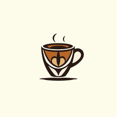 love coffee beans heart abstract logo