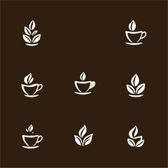 love coffee beans heart abstract logo