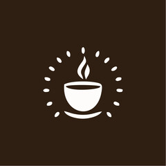 love coffee beans heart abstract logo