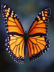 Naklejka premium Monarch butterfly showing its beautiful orange and black wings