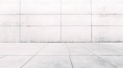 Fototapeta premium Clean White Concrete Wall Background with Smooth Lines and Texture