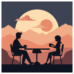 man and woman in cafe