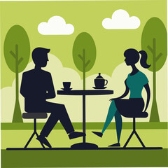 man and woman in cafe