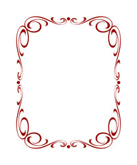 985.eps  red frame with floral ornament vector