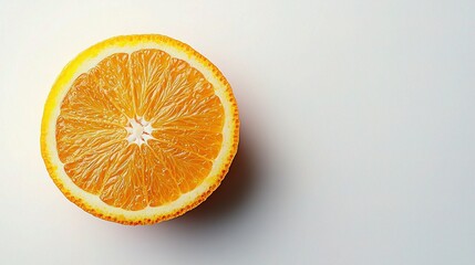 Detailed Textures of a Sliced Orange on a Simple Background