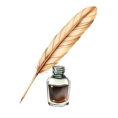 A Quill and Inkwell Demonstrating a Writing Tool