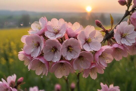 pink flowers in spring