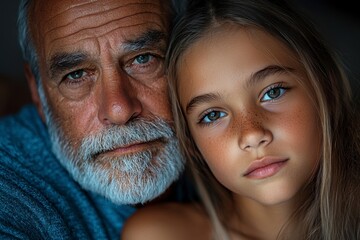 In a tender tableau, a daughter leans in, sharing a whispered secret with her father The air is filled with intimacy, a bond unbreakable etched in their eyes Soft candlelight dances, casting warm