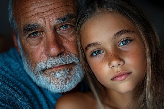In a tender tableau, a daughter leans in, sharing a whispered secret with her father The air is filled with intimacy, a bond unbreakable etched in their eyes Soft candlelight dances, casting warm