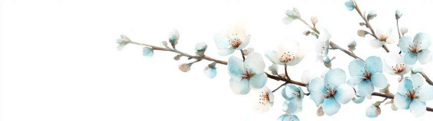 Watercolor Blue Orchid Illustration, stunning closeup of a delicate blue orchid branch, vibrant colors, intricate details, perfect for floral designs and artistic projects