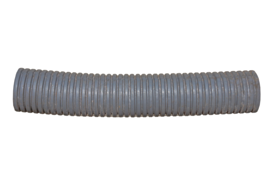 Isolated Flexible Drain Pipe on White Background, Industrial Plumbing Component