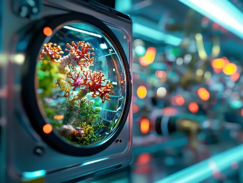 Explore the Future of Medicine Dive into a high-tech holographic interface showing a live simulation of human metabolism This cutting-edge visualization reveals intricate metabolic pathways and