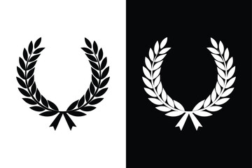 Laurel Wreath Icon. Elegant Silhouette Vector for Logos & Design