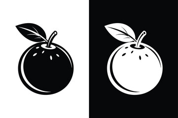 Orange Fruit Icon. High-Quality Silhouette Vector for Digital & Print