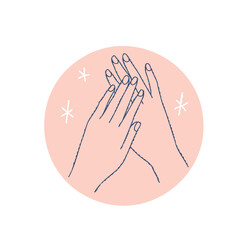  ハンドケア　きれいな手　丸背景