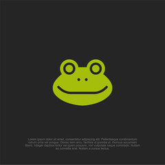 Simple bold frog head logo with a modern and friendly appearance, great for mascot designs, nature brands, and eco-friendly companies