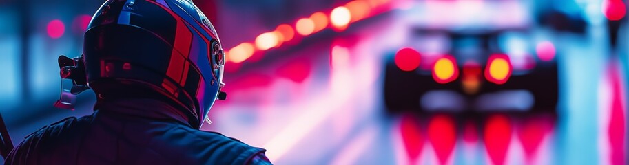 Formula 1 motorsport race car driver at high speed performance motion blur speed racing track in vibrant red colors. Generative AI