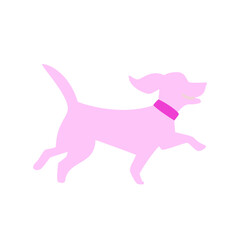 Simple Pink Smiling Dog Graphic
