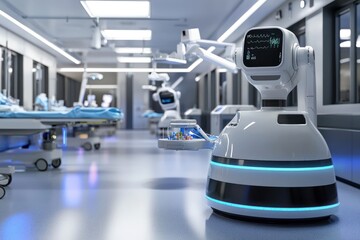 Robots assist in surgery and manage meds in sleek hospital