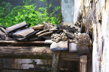 old wooden roof tiles