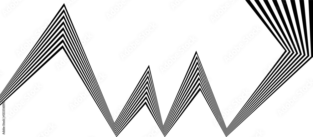 Poster abstract perspective line stripes with 3d dimensional effect