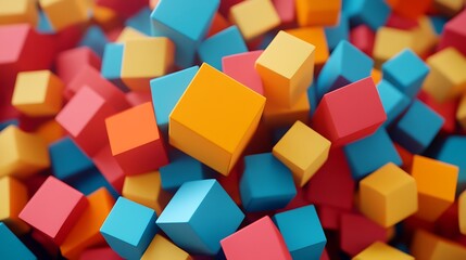 Abstract colorful 3D cubes.