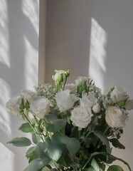white roses bouquet