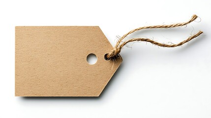 Kraft paper tag with natural twine tie