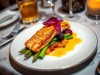 Pan-Seared Fish with Asparagus and Citrus Sauce
