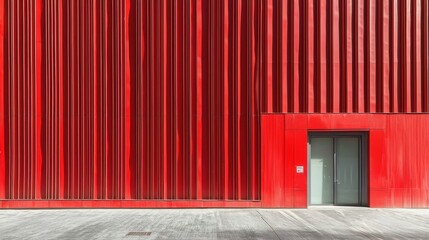 A geometric facade of a modern commercial building with reflective surfaces.
