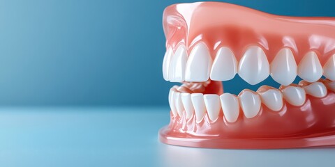 Dental health concept realistic teeth model showcase studio environment close-up view for educational purpose